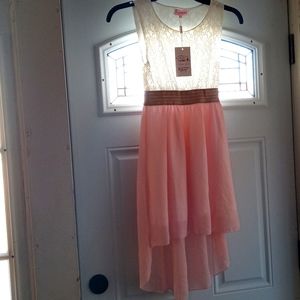 NWT Noroze beautiful formal white and pink dress girls 11/12